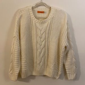 White Cable Knit Sweater